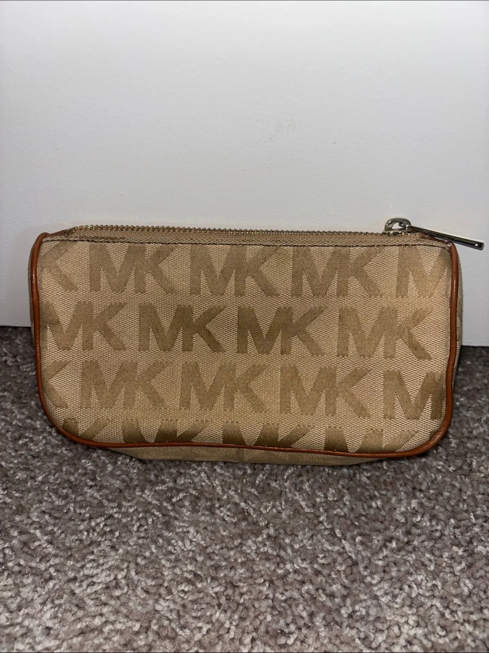 Michael Kors Tan Logo Toiletry Pouch